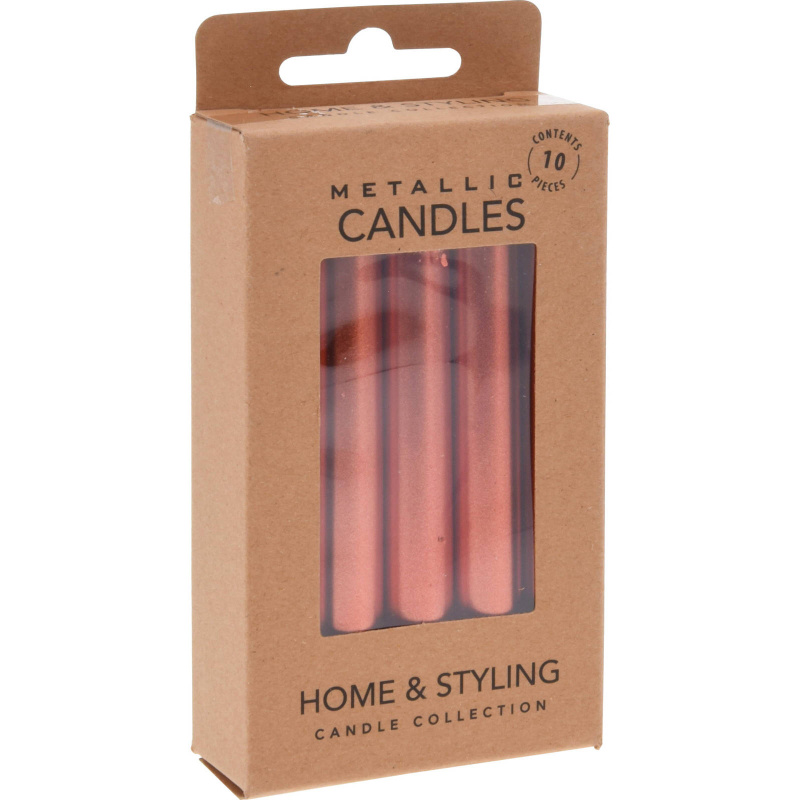Home Styling Collection Stolní svíčky, 10 cm, červené, parafínové červená