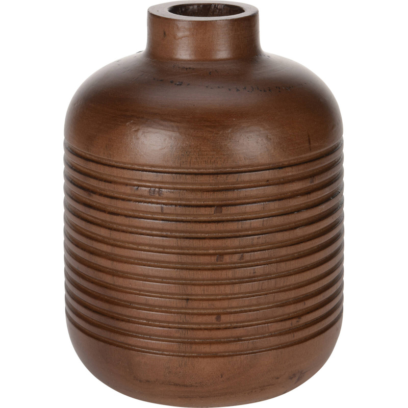 Home Styling Collection Dřevěná váza, Ø 15 cm hnědá