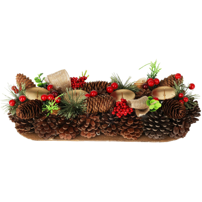 Home Styling Collection Adventní věnec ze šišek, 41 cm hnědá