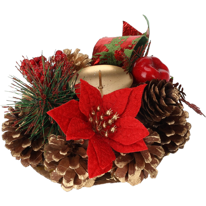 Home Styling Collection Svícen ze šišek, vánoční dekorace, 15 cm hnědá