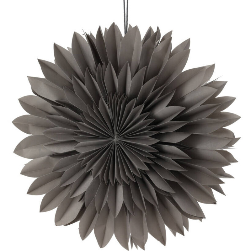 Home Styling Collection Vánoční ozdoba na okno, papírová hvězda, 50 cm, šedá barva šedá