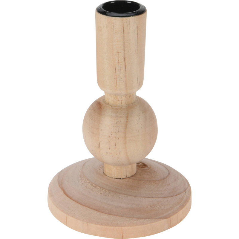 Home Styling Collection Svícen, přirozený, výš, 23 cm, dřevěný béžová