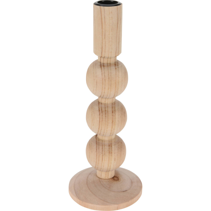 Home Styling Collection Dřevěný svícen, přirozený, béžový, výš, 23 cm béžová