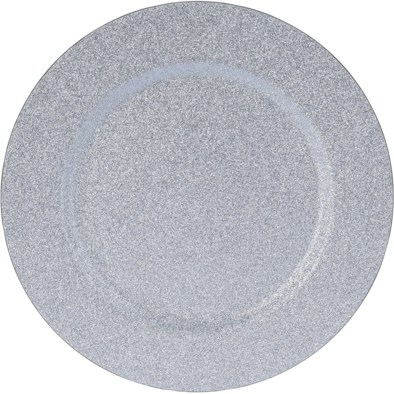 Vánoční dekorace talíř stříbrný, pr. 33 cm