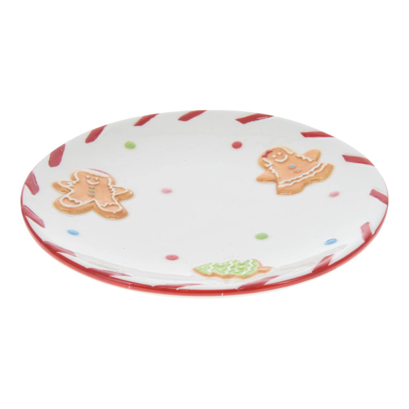 Home Styling Collection Vánoční talíř, 16 cm, GINGERBREAD bílá