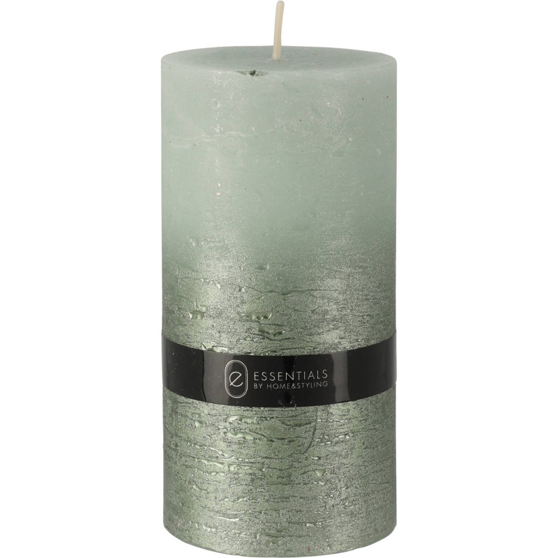 Home Styling Collection Svíčka DIP DYE, 14 cm, zelená šedá