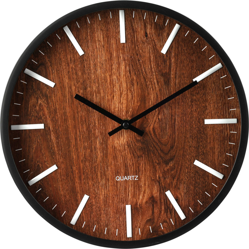 Home Styling Collection Nástěnné hodiny, dřevěný ciferník, Ø 30 cm hnědá