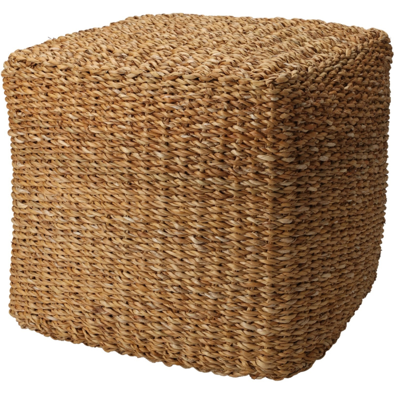 Home Styling Collection Pufa z mořské trávy, 40 x 40 x 38 cm hnědá