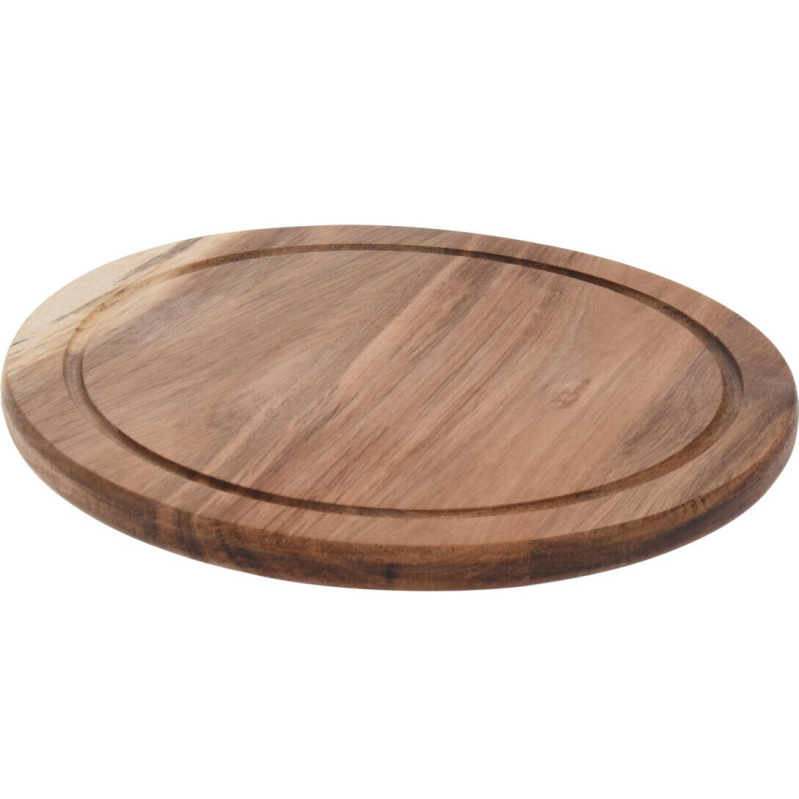EH Excellent Houseware Krájecí prkénko z akáciového dřeva, kulaté, Ø 25 cm hnědá