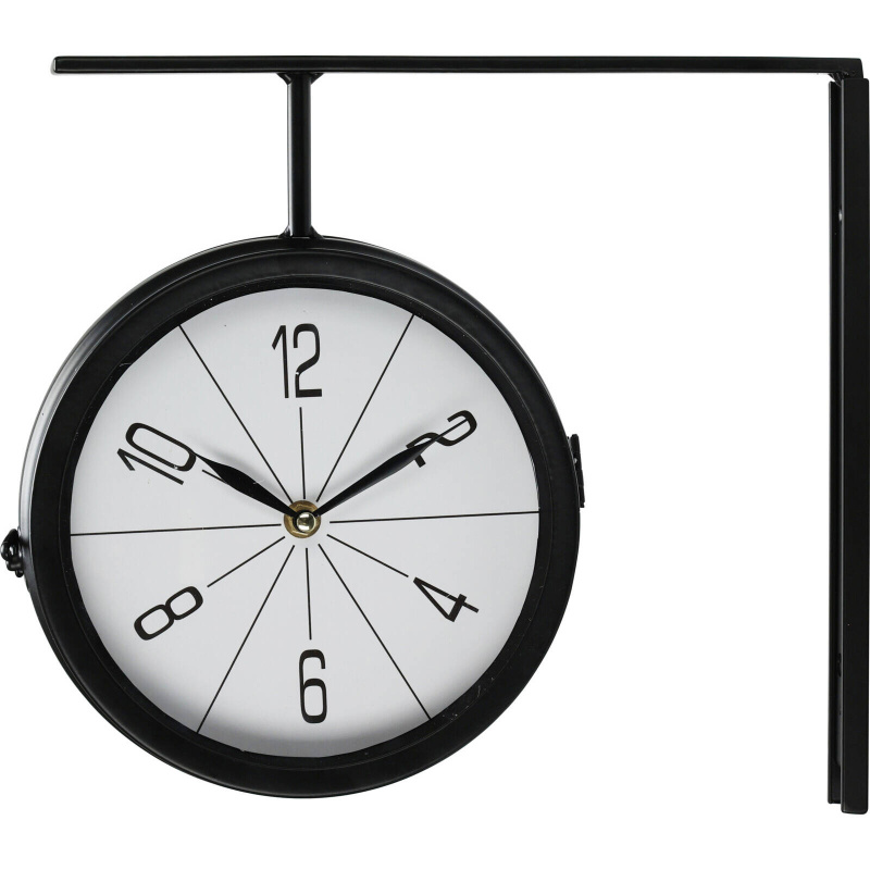 Home Styling Collection Nástěnné loftové hodiny, kovové, Ø 20 cm černá