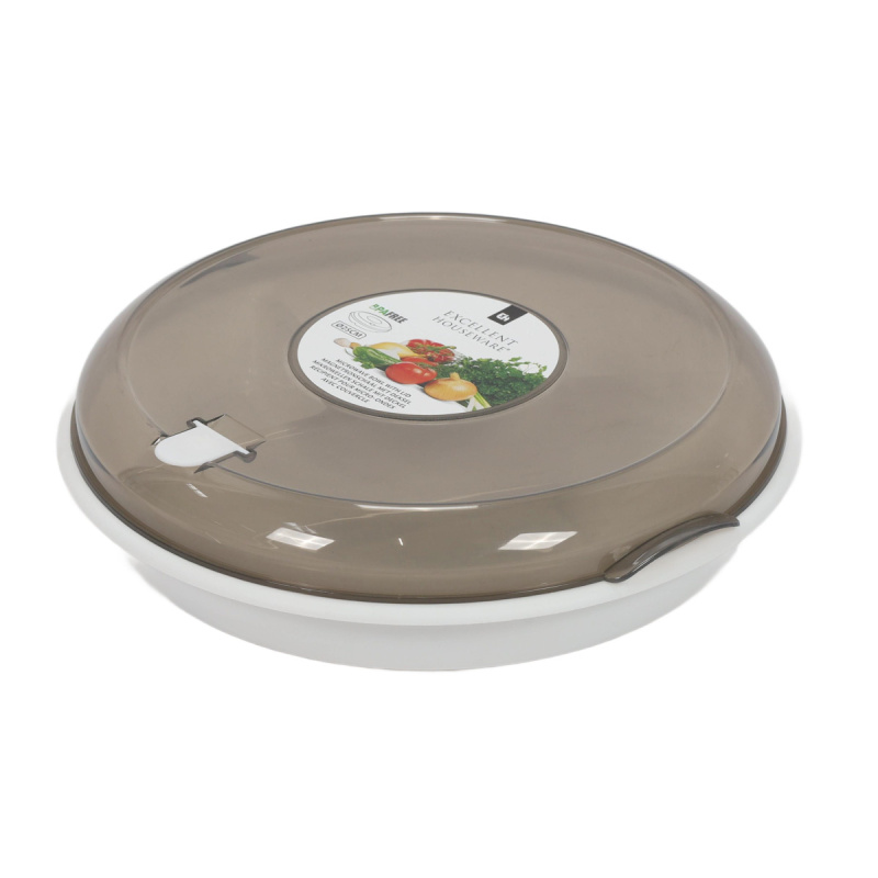 EH Excellent Houseware Talíř do mikrovlnné truby s víkem, Ø 24,5 cm šedá