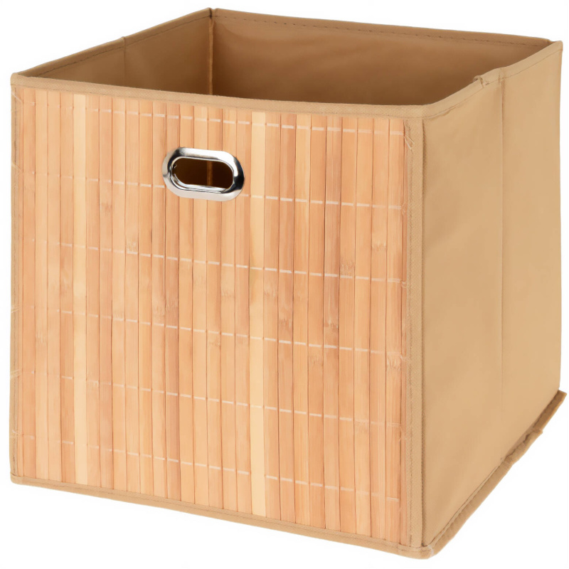 Storagesolutions Úložný box s bambusovým čelem a madlem, 31 x 31 x 30,5 cm hnědá