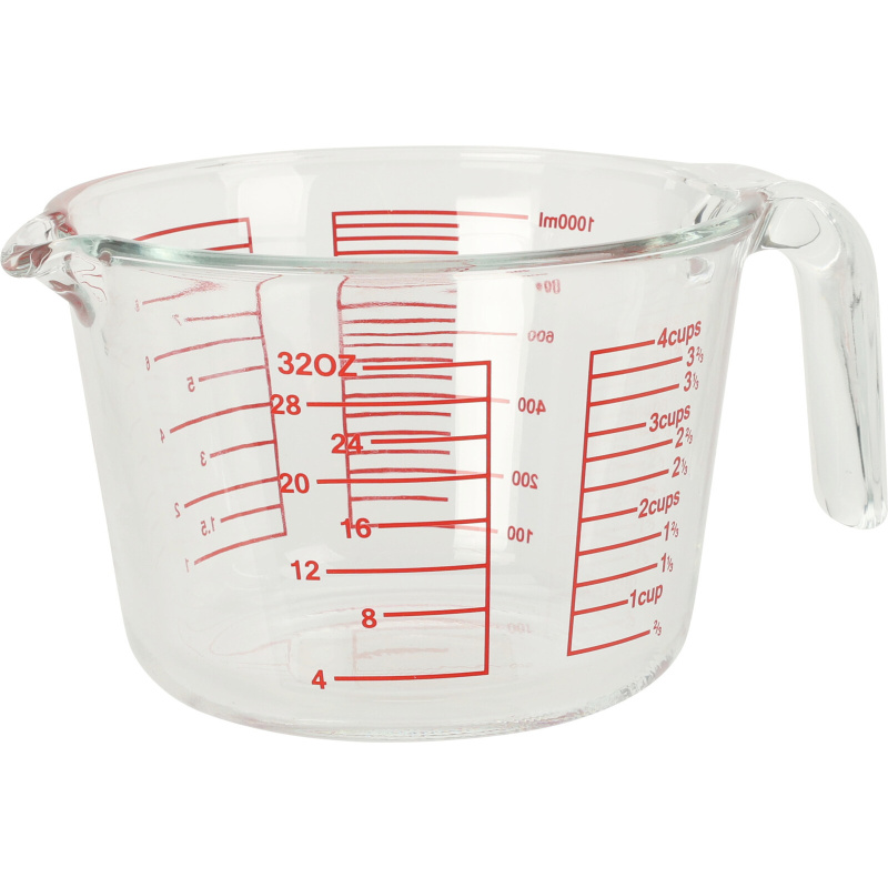 EH Excellent Houseware Skleněná odměrka LUNU, 1 l transparentní