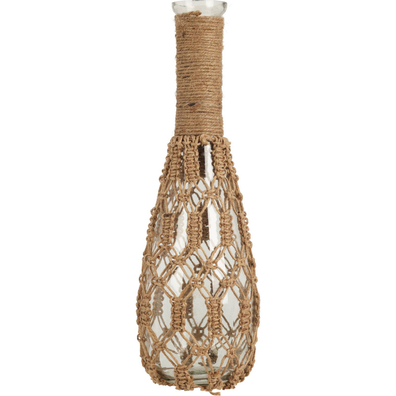 Home Styling Collection Skleněná váza s provázkem, 30 cm hnědá