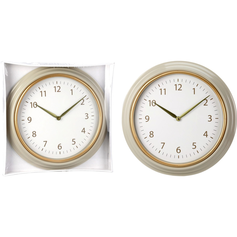 Retro nástěnné hodiny, bílá/zlatá, pr. 50 cm