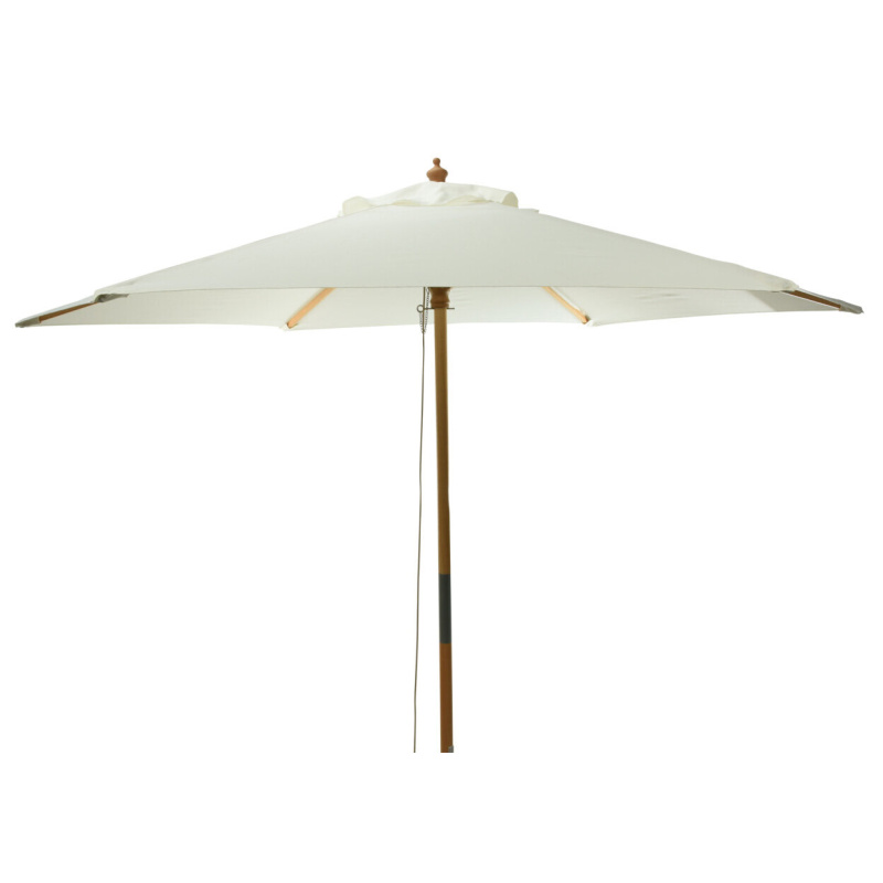 ProGarden Dřevěný zahradní slunečník, Ø 250 cm, bílý bílý