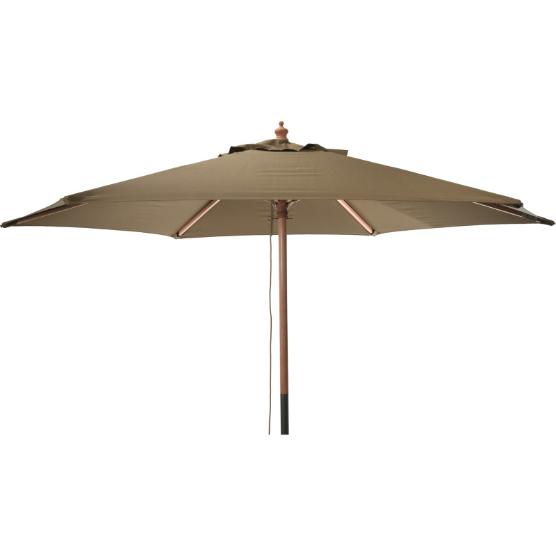 ProGarden Dřevěný zahradní slunečník, Ø 250 cm, hnědý hnědý