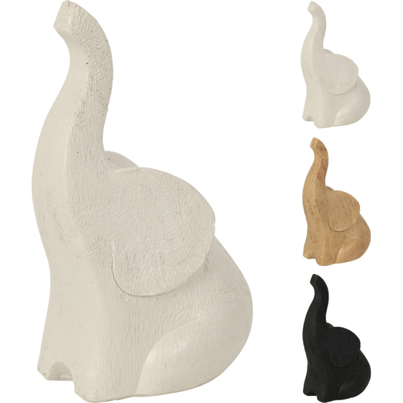 Koopman Figurka sedícího slona z polyresinu, různé barvy, 17 cm