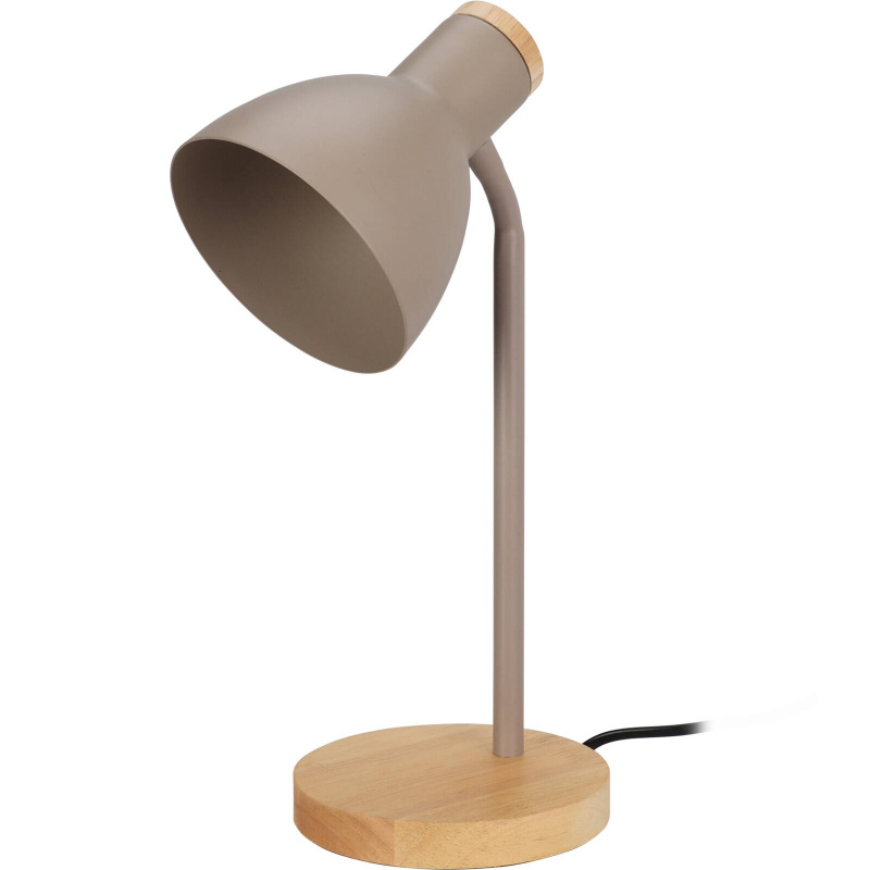 Home Styling Collection Stolní lampa v skanidinavském stylu, dřevěná podstava, 14 x 36 cm béžová
