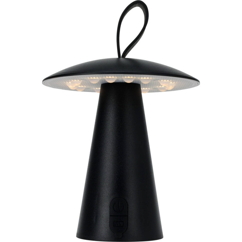 Home Styling Collection Kovová stolní lampa, hřib LED, 15 x 17 cm černá