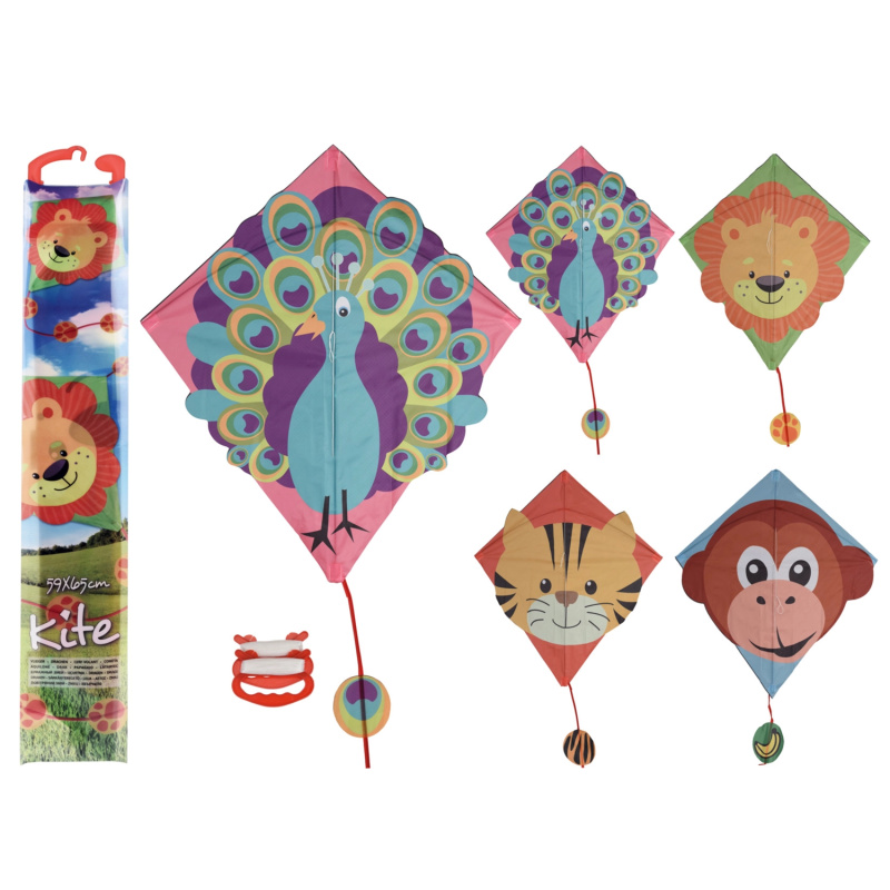 Létající drak se zvířecími motivy 59 × 65 cm