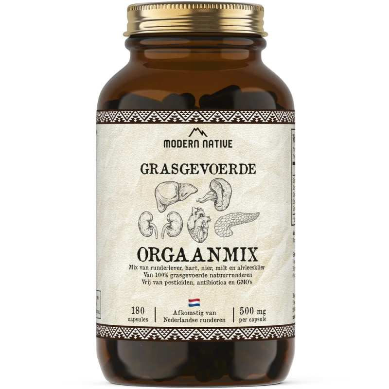 Modern Native Orgaanmix Sušené hovězí orgány v kapslích, 180ks