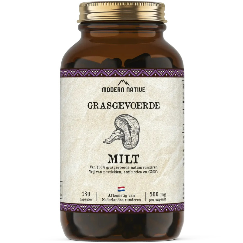 Modern Native Milt Sušená hovězí slezina v kapslích, 500 mg, 180ks