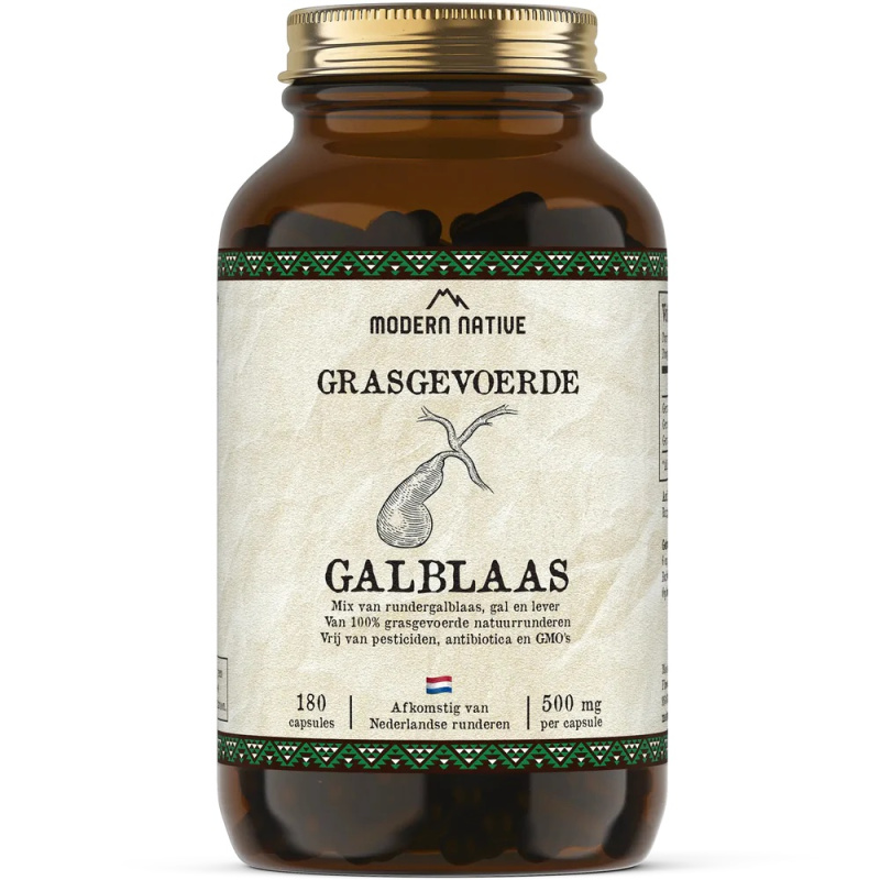 Modern Native Galblaas Sušený hovězí žlučník v kapslích, 500 mg, 180ks