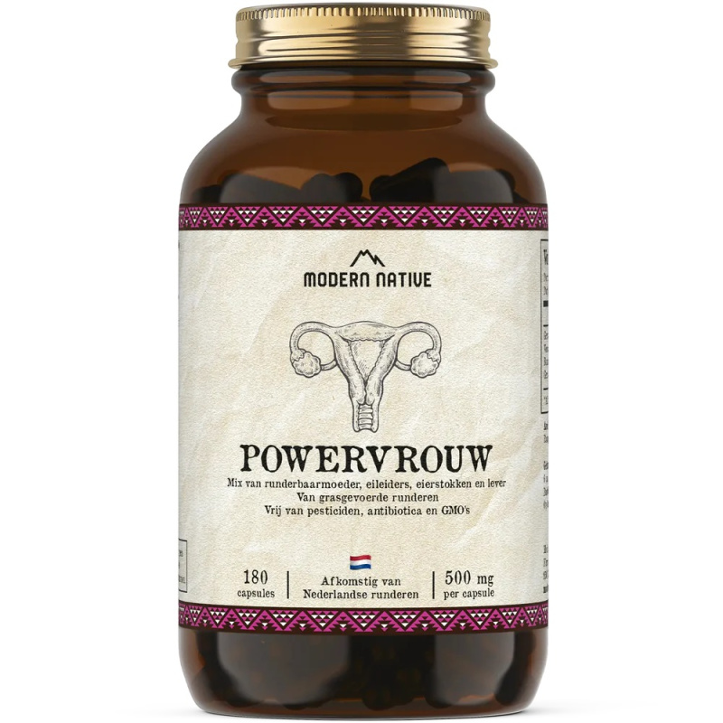 Modern Native Powervrouw Sušené hovězí vaječníky v kapslích, 500 mg, 180ks