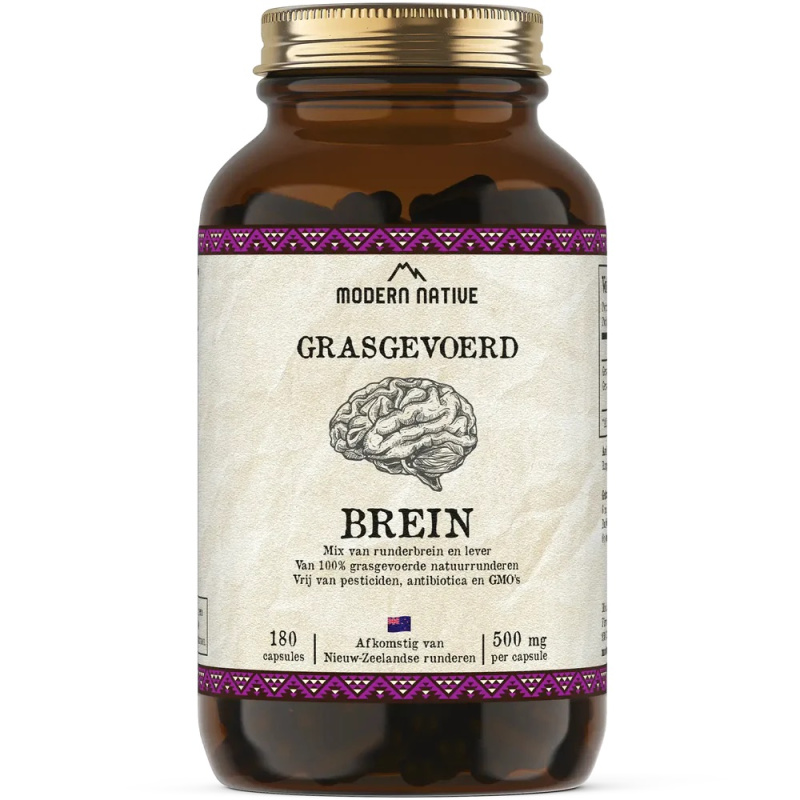 Modern Native Brein Sušený hovězí mozek v kapslích, 500 mg, 180ks