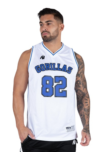 Gorilla Wear Pánské tílko San Mateo bílá/modrá - 4XL