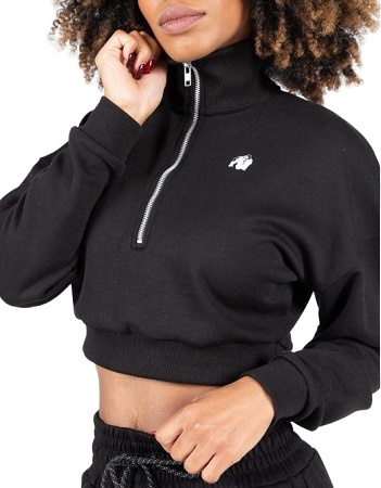 Gorilla Wear Dámská Ocala crop top mikina se zipsem černá - XL