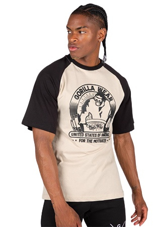 Gorilla Wear Pánské tričko Oversized Logan béžová/černá - S