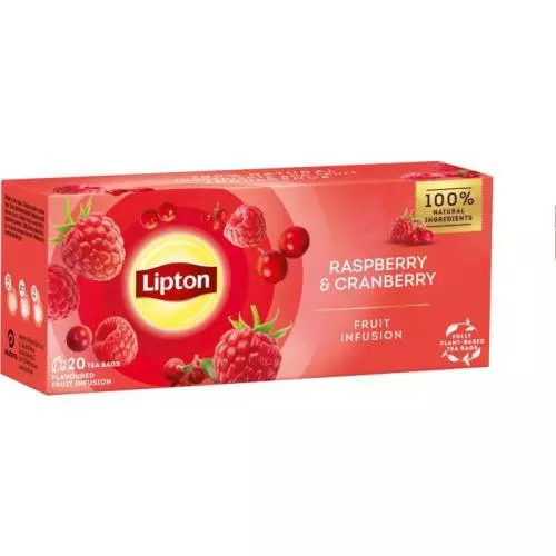 Lipton Ovocný čaj Liton - malina a brusinka, 20x 1,6 g