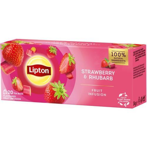 Ovocný čaj Lipton - jahoda a rebarbora, 20x 1,7 g