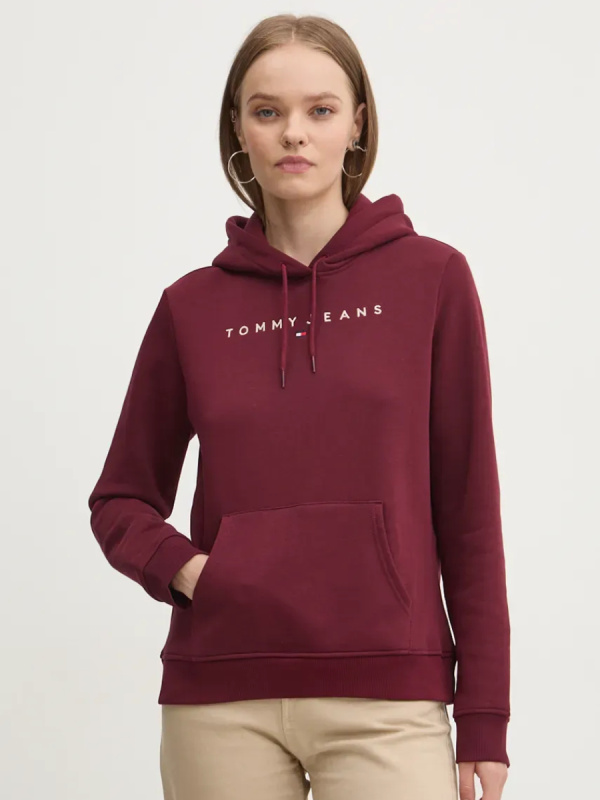 Tommy Jeans dámská vínová mikina
