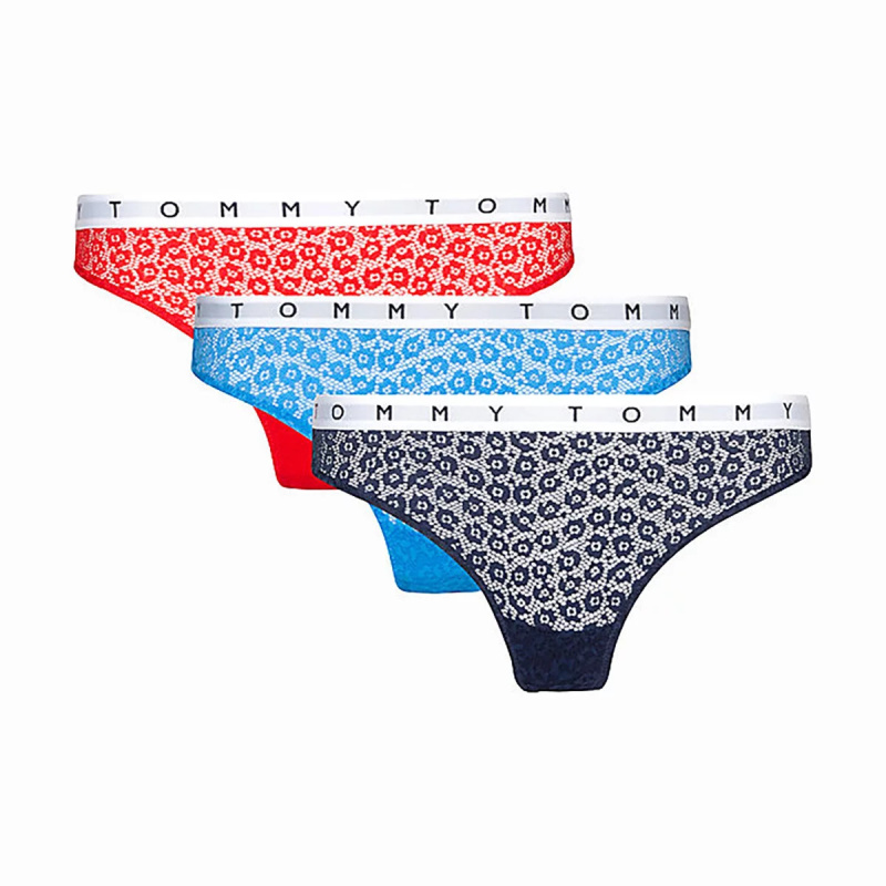 Dámská tanga Lace 3 Pack UW0UW02524-0V7 - Tommy Hilfiger L