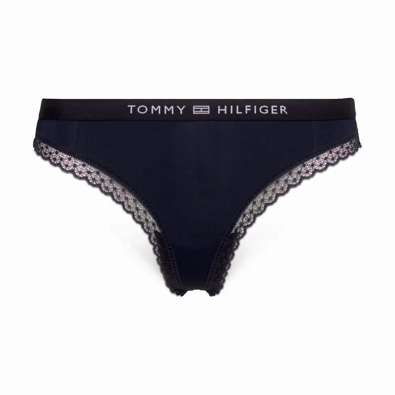 Dámská tanga Tonal Logo Lace UW0UW04184-DW5 - Tommy Hilfiger S