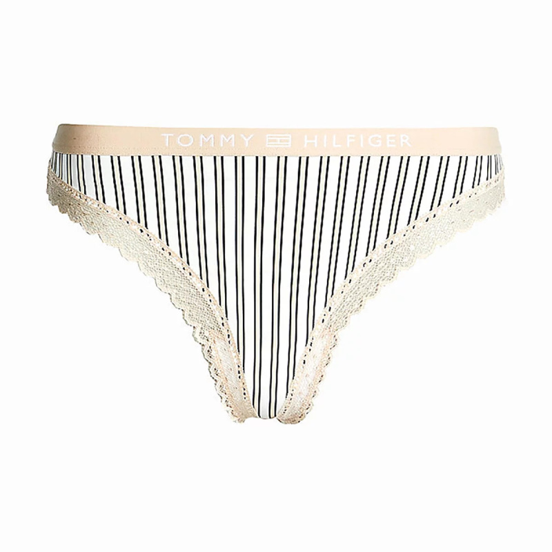 Dámská tanga Tonal Logo Lace UW0UW04463-0F8 - Tommy Hilfiger S