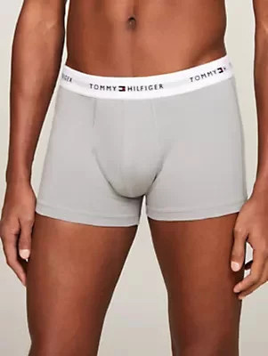 Pánské boxerky 3Pack UM0UM02768 0Y1 šedé/černé/potisk - Tommy Hilfiger XXL