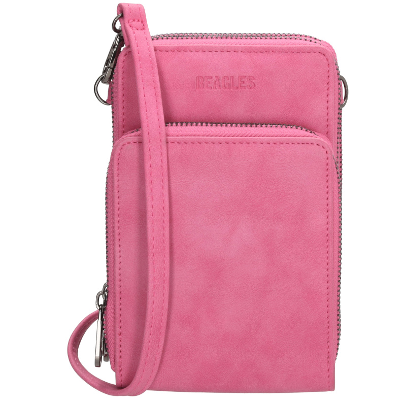 Dámská kabelka na telefon/peněženka s popruhem přes rameno Beagles Marbella - FUCHSIA - na výšku