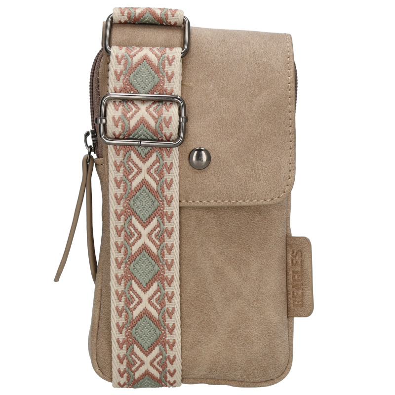 Beagles dámska crossbody taška na mobil Malaga - světlá taupe