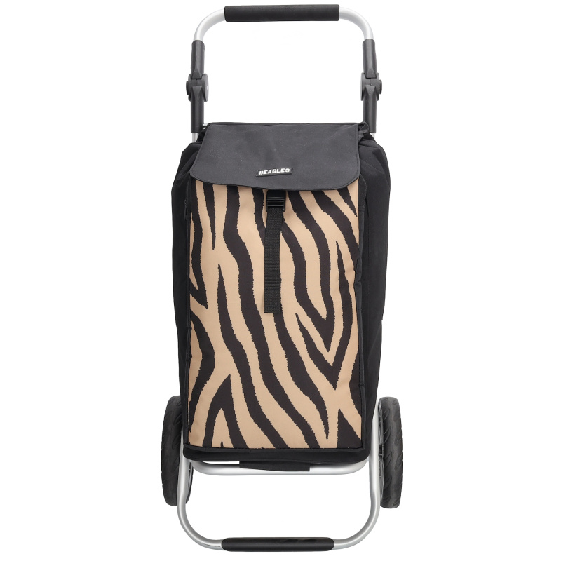 Nákupní taška na kolečkách Beagles Alberic - hnědá zebra - 41,76L