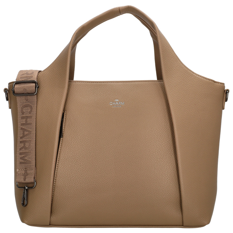 Prémiová kožená kabelka - Mulberry Street - Charm London - 15 L - taupe