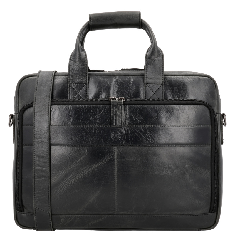 Kožená Business taška - Next Navajo - Hide & Stitches - 8 L - černá - 15,6” v dárkovém balení