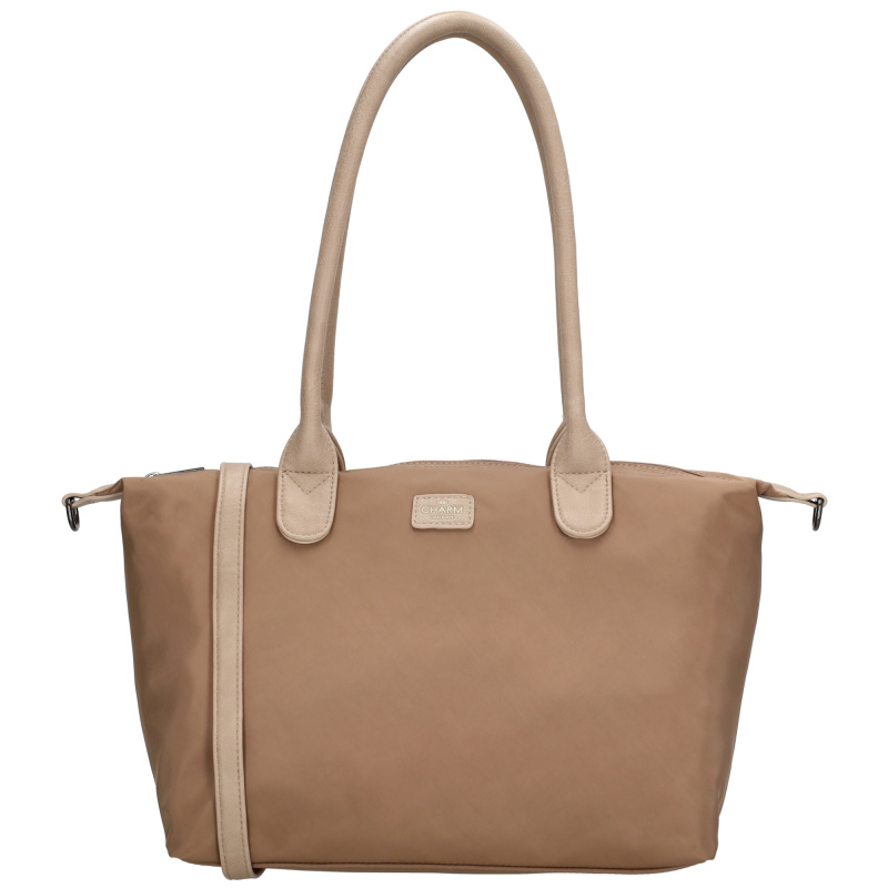 Dámská shopper taška Charm London Buckingham Mono 15,5L - Light Taupe