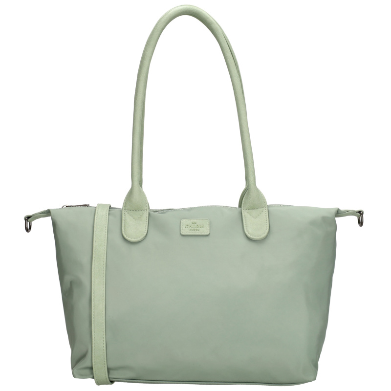 Dámská shopper taška Charm London Buckingham Mono 15,5L - světle zelená