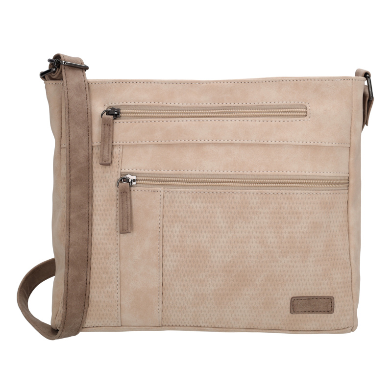 Beagles Brunete dámská crossbody kabelka dvoukomorová - světlá taupe