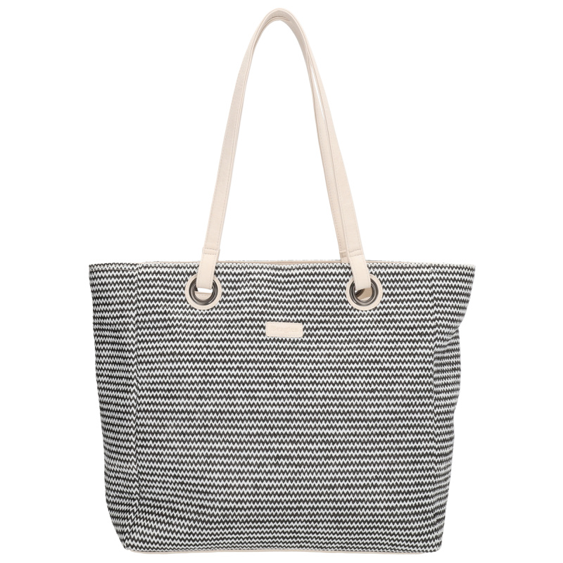 Plážová shopper taška Beagles Formentera - Černo-bílá