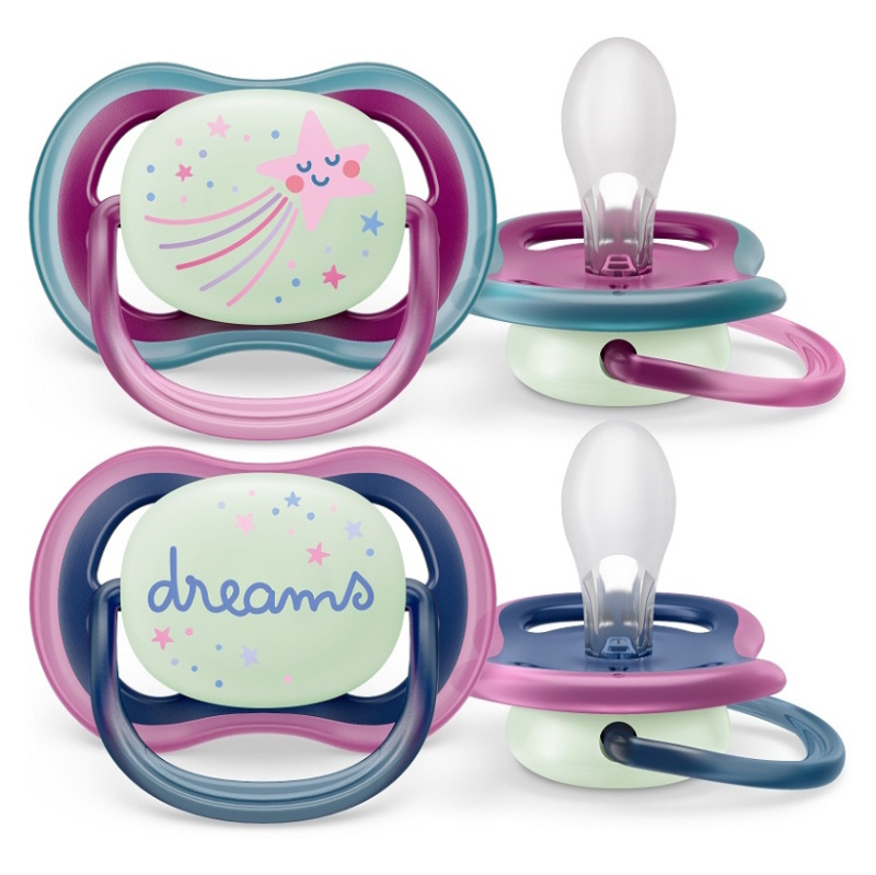 Philips AVENT Šidítko Ultra air noční 6-18m, 2ks
